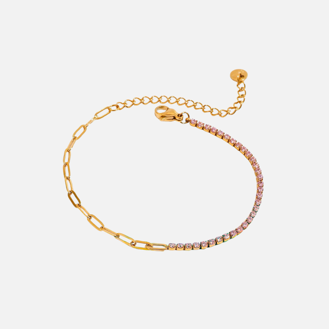 Pink Chain Tennis Bracelet