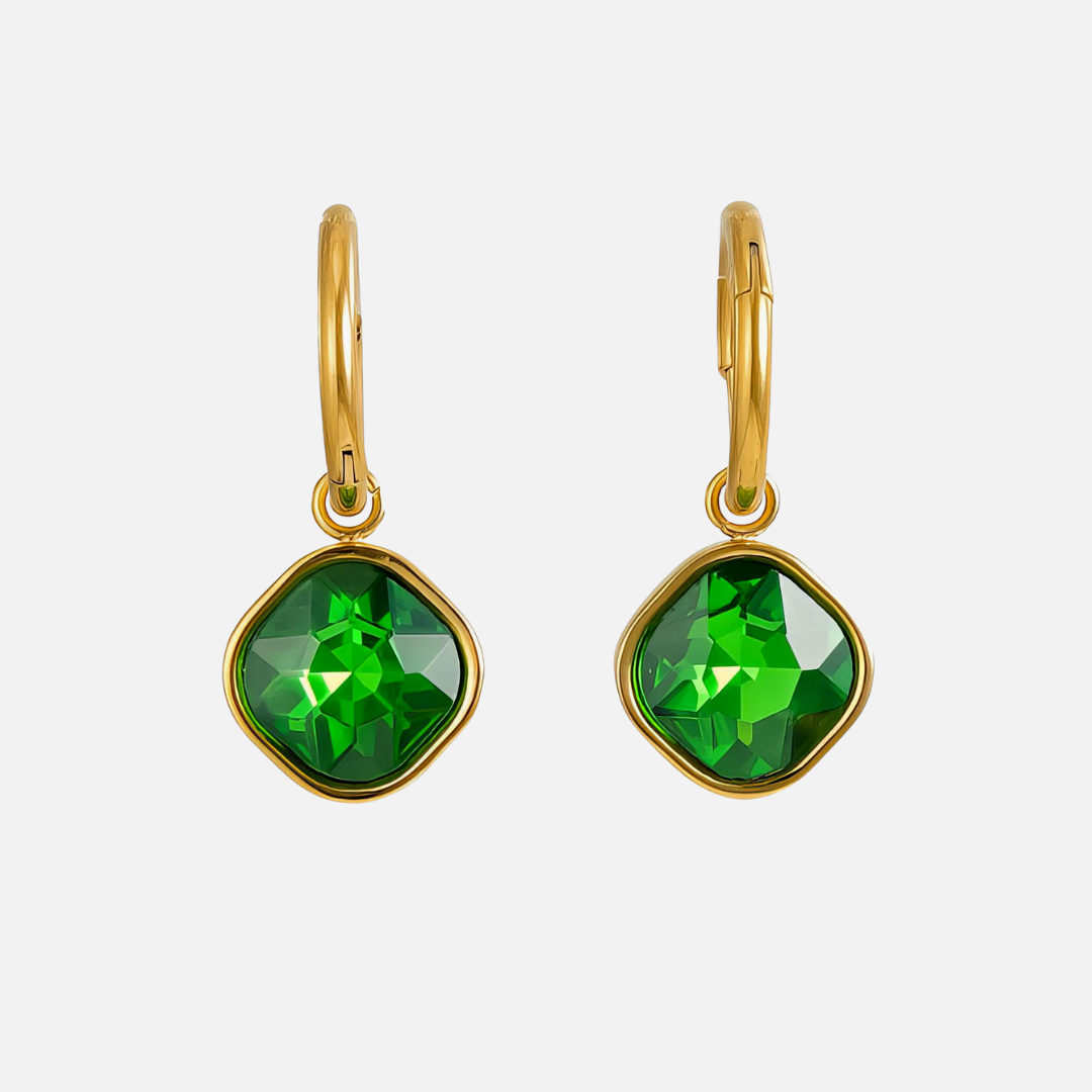 Green Crystal Earrings