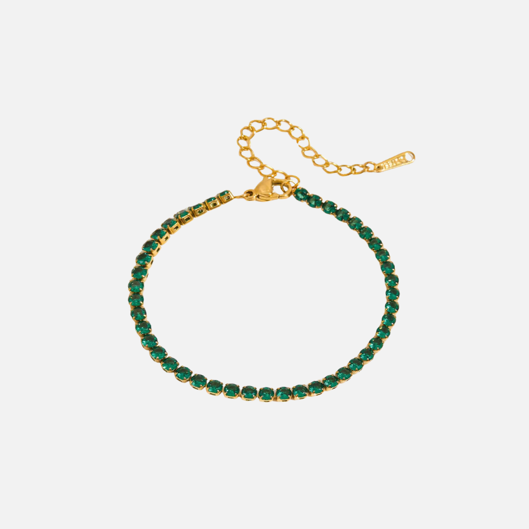 Green Tennis Bracelet
