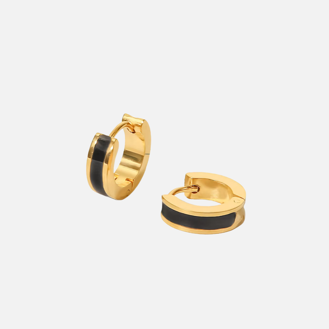 Black Huggie Earrings