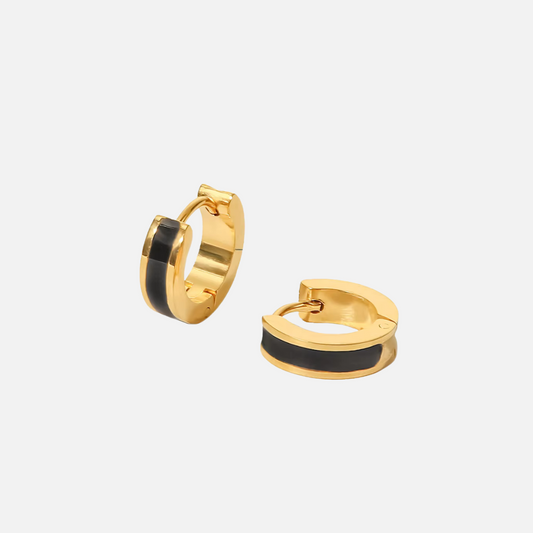 Black Huggie Earrings