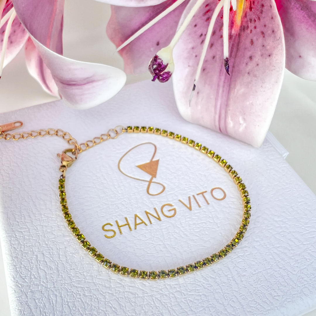 Olive Tennis Bracelet