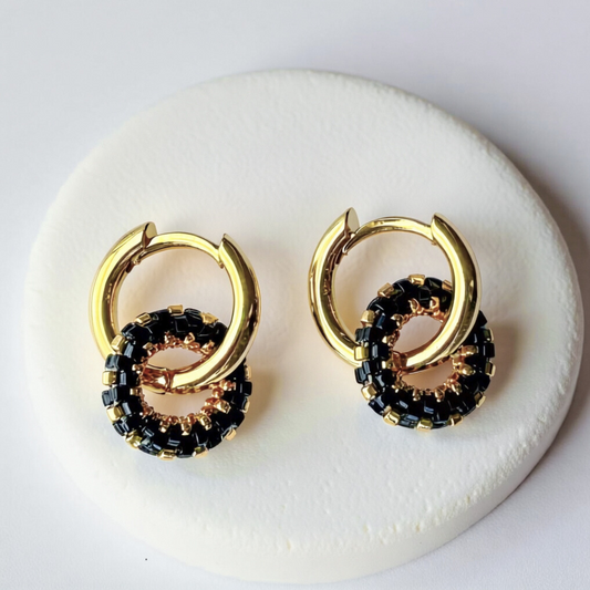 Beaded Uzuri Round Earrings