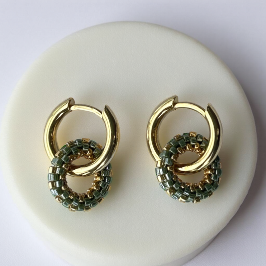 Beaded Nyasi Round Earrings