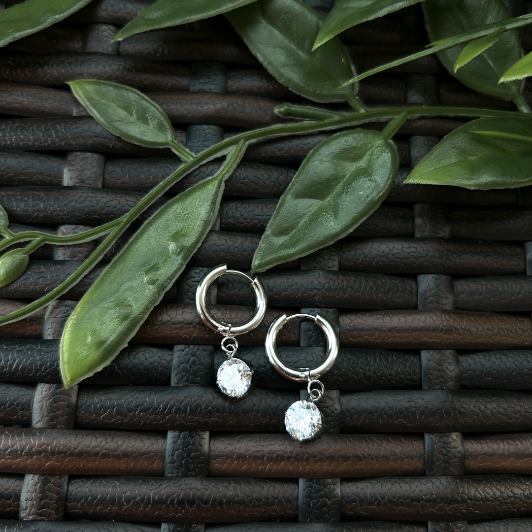 Silver Crystal Earrings