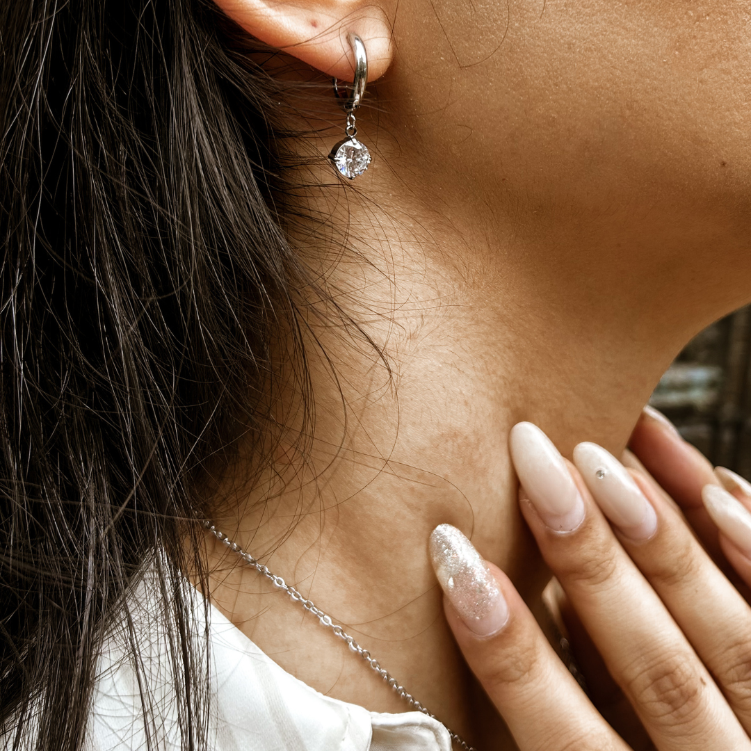 Silver Crystal Earrings