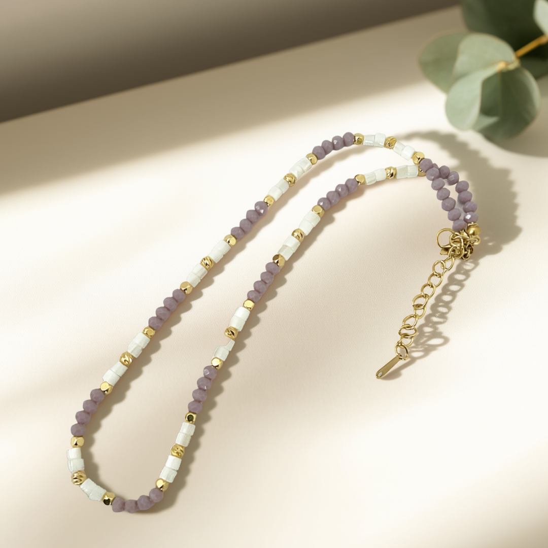 Beaded Crystal Tsavo Indigo Necklace