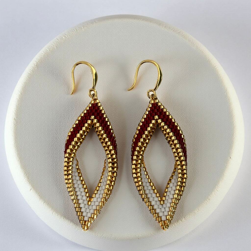 Beaded Kahawia Twist Earrings