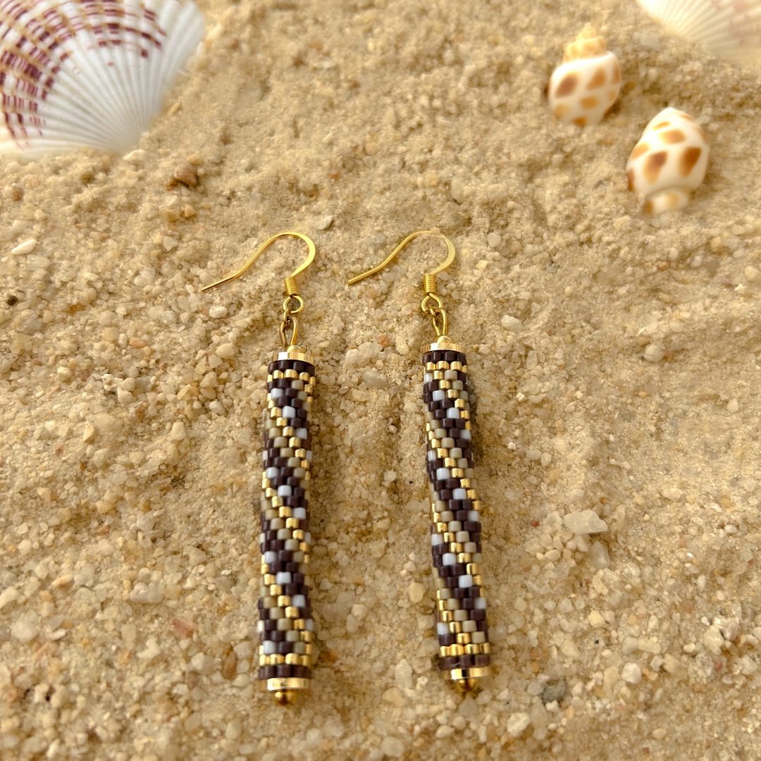 Beaded Kahawia Luxe Earrings