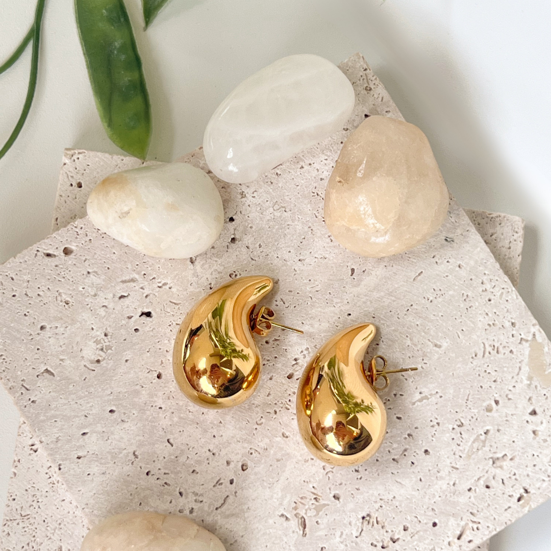 Gold Large Drop Earrings