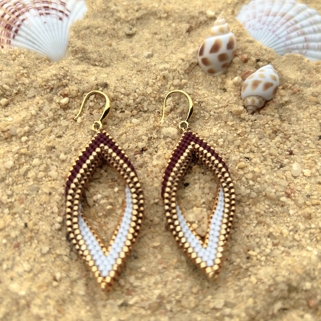 Beaded Kahawia Twist Earrings