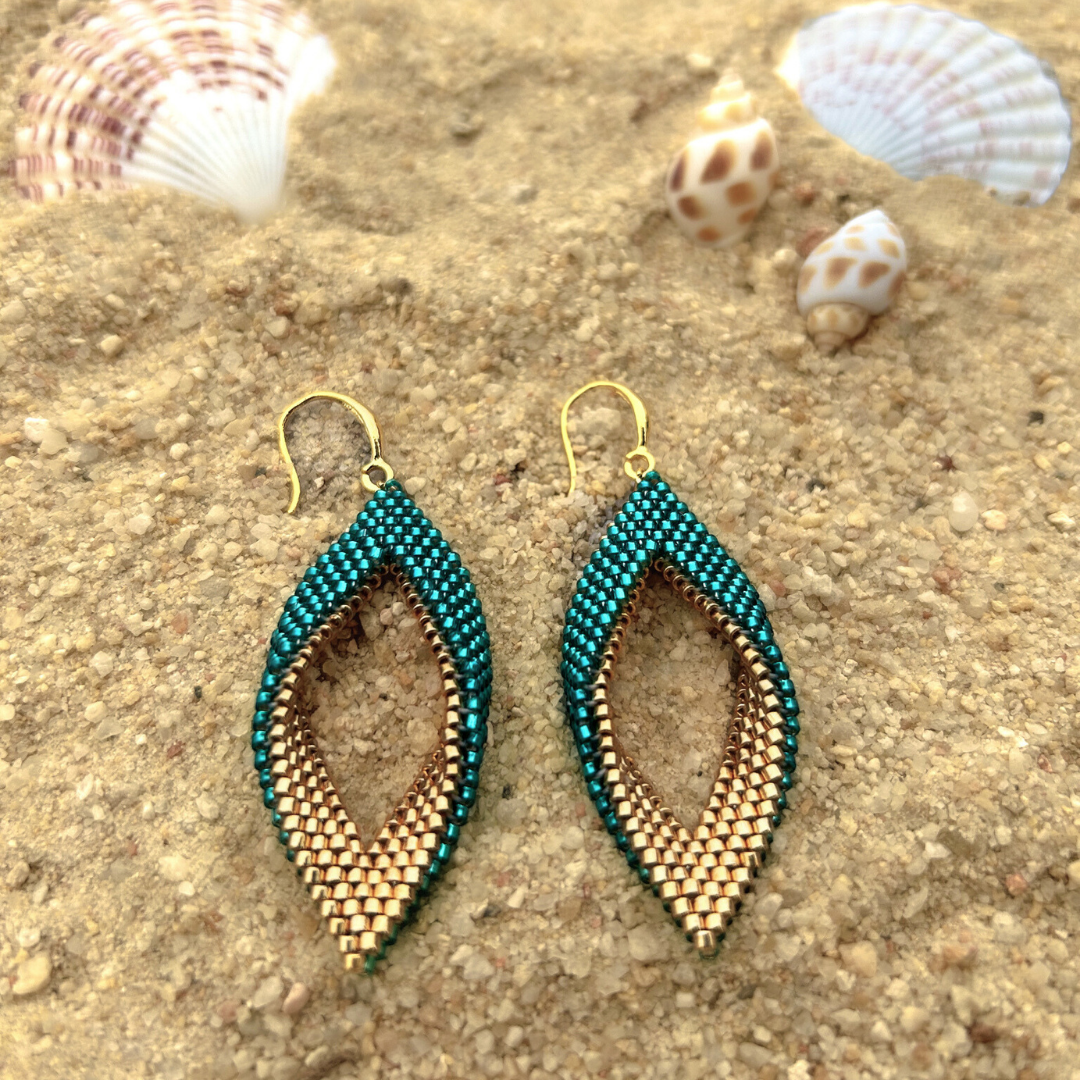Beaded Baharini Twist Earrings