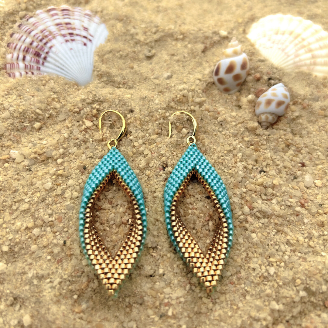 Beaded Bluu Twist Earrings