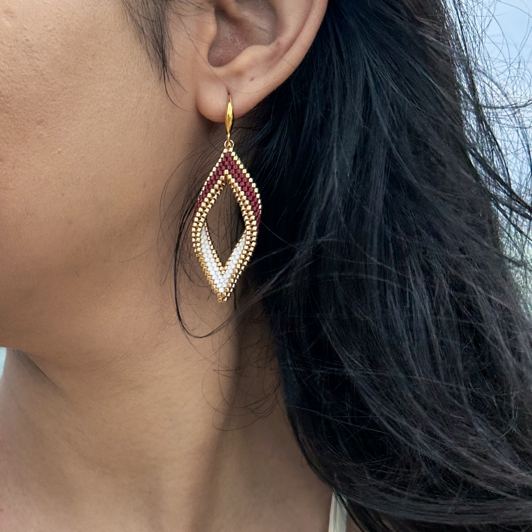 Beaded Kahawia Twist Earrings