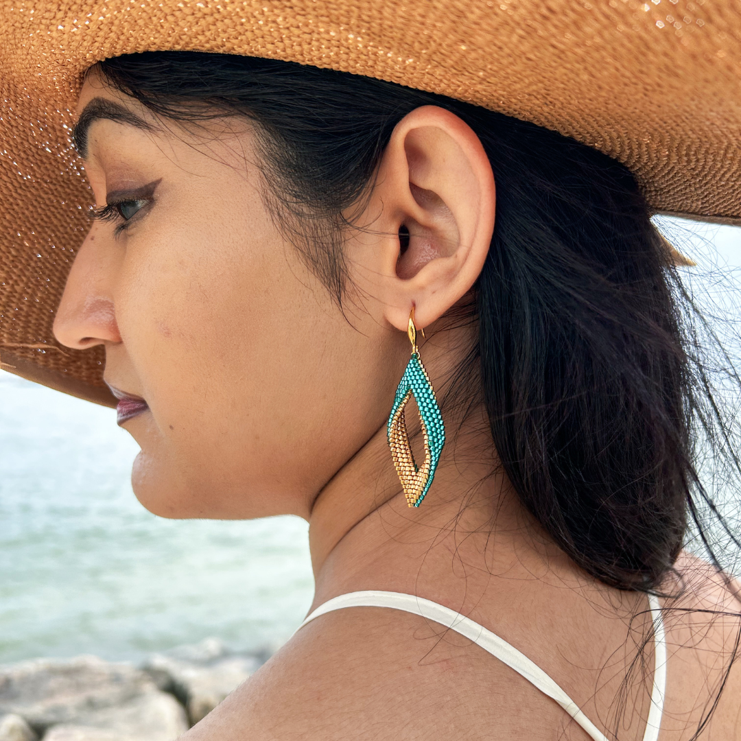 Beaded Baharini Twist Earrings