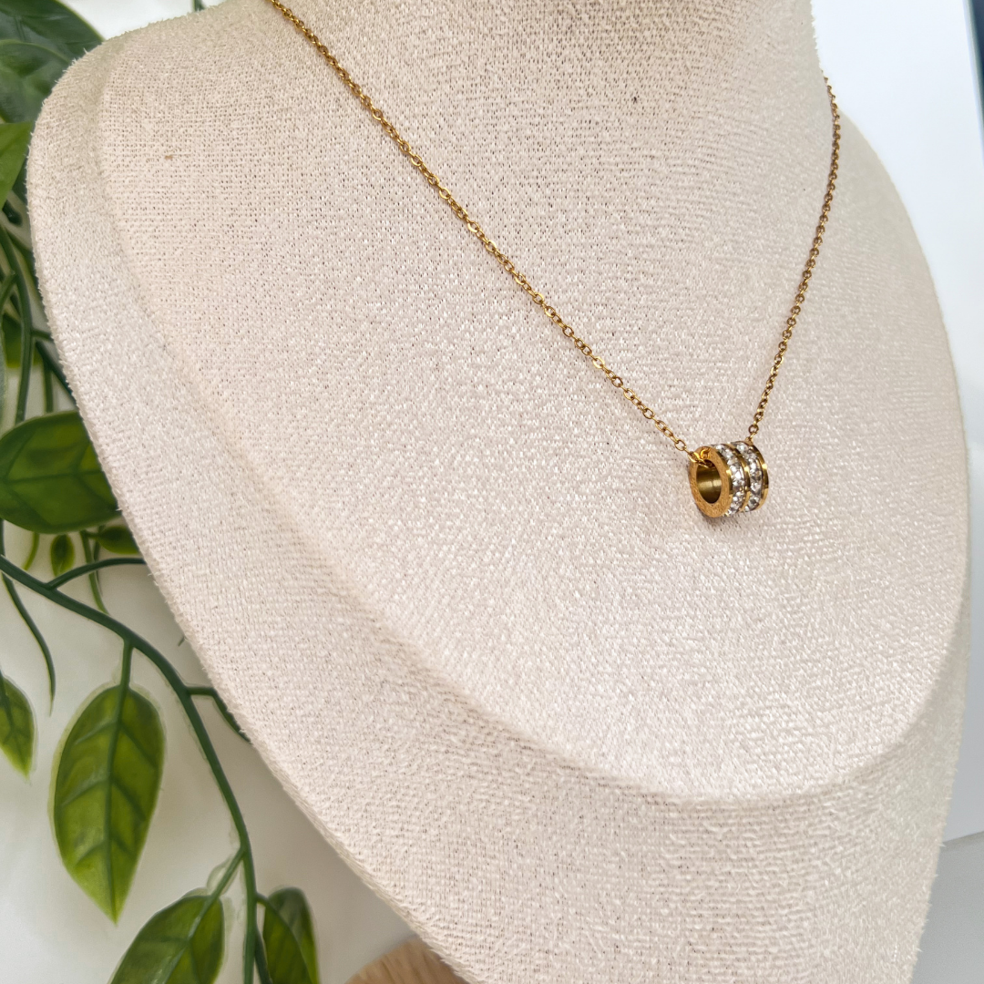 Gold Barrel Necklace
