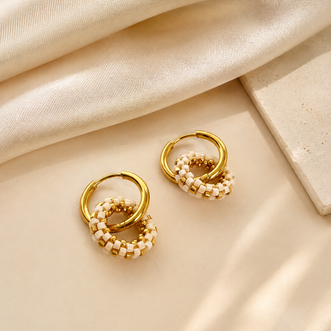 Beaded Nairobi Round Earrings