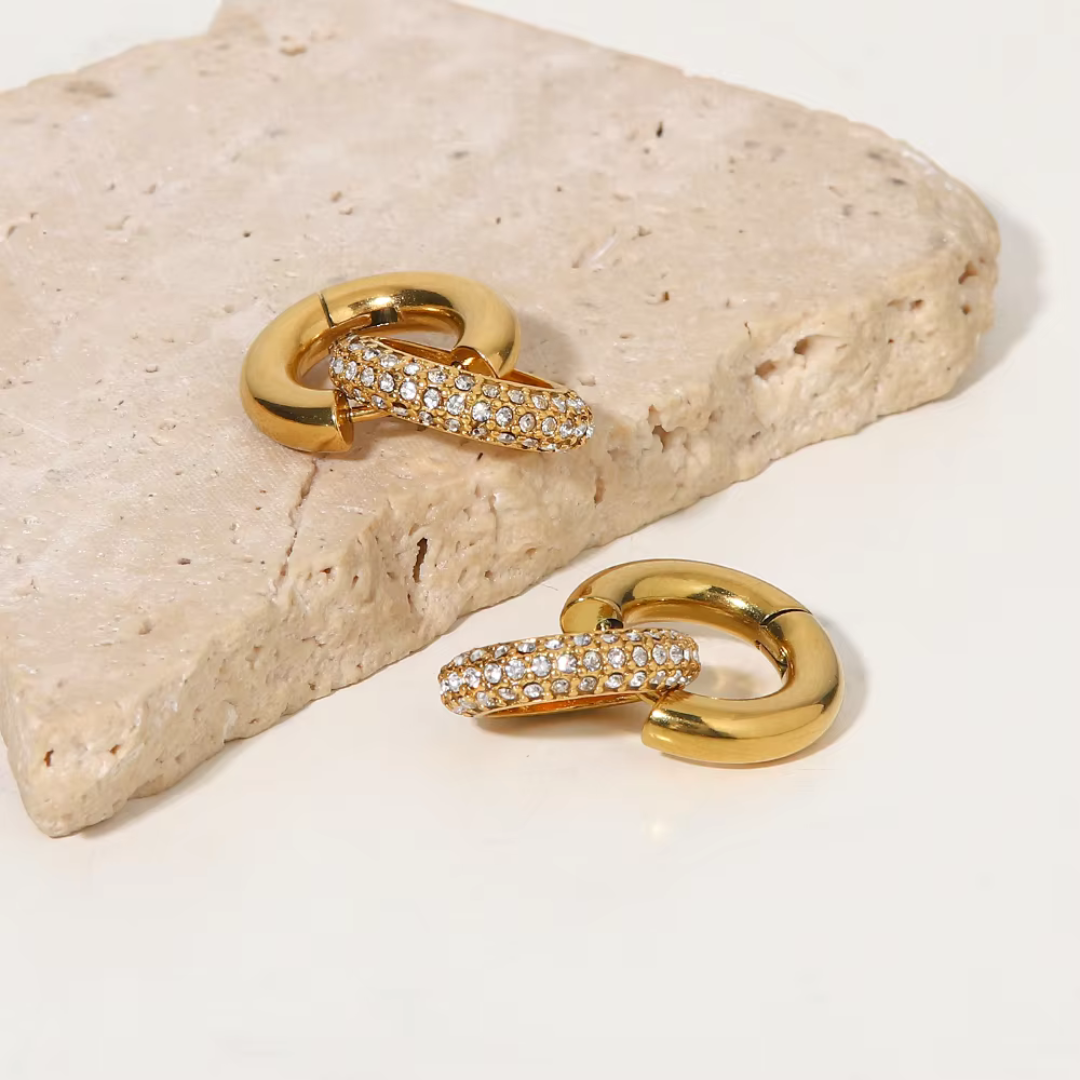 Crystal Double Hoop Earrings