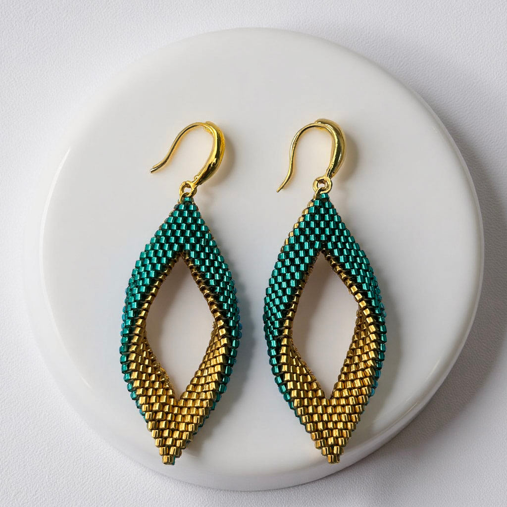 Beaded Baharini Twist Earrings