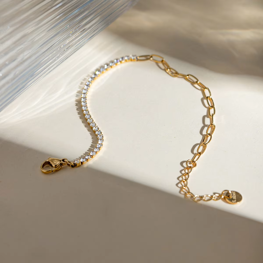 White Chain Tennis Bracelet