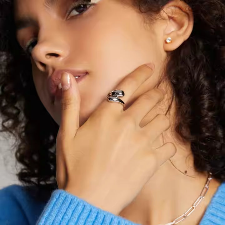 Silver Water Drop Ring