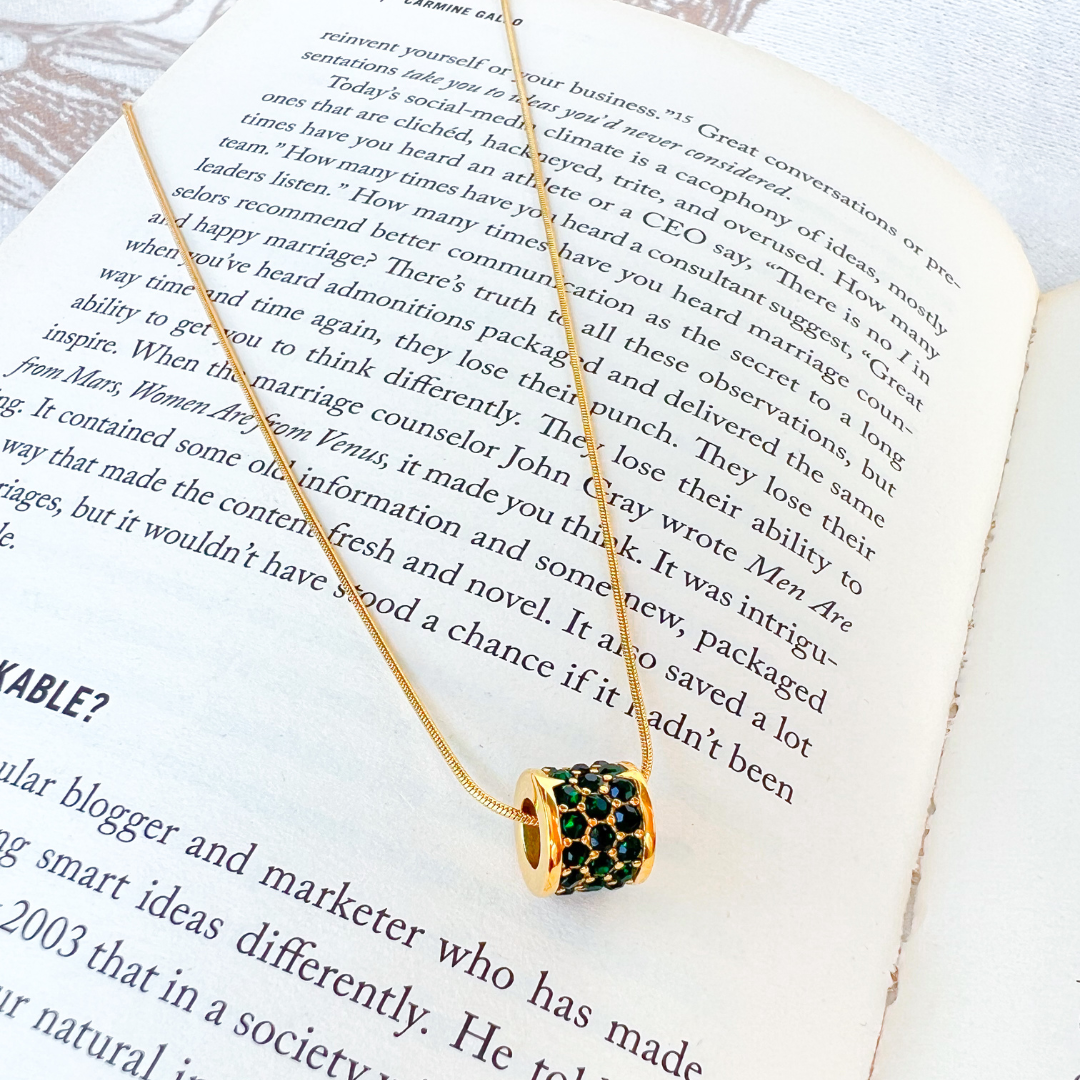 Green Barrel Necklace