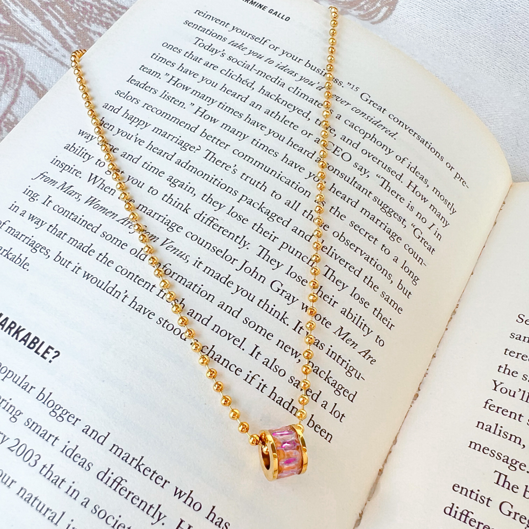 Pink Barrel Necklace