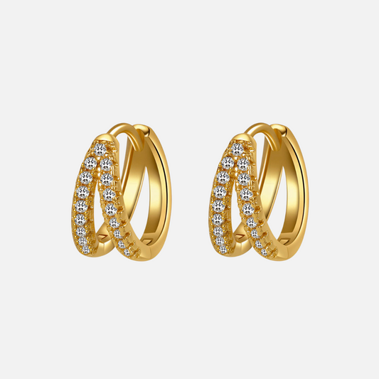 Gold Double Mini Hoop Earrings
