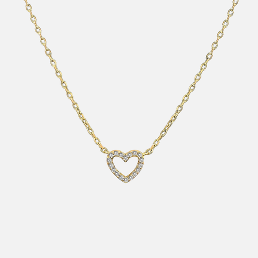 Gold Crystal Heart Necklace