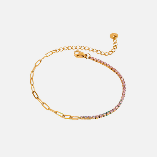 Pink Chain Tennis Bracelet