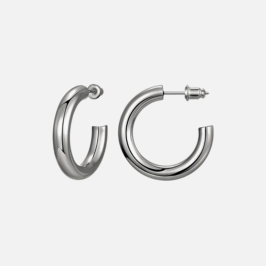 Silver Half Hoop Earrings