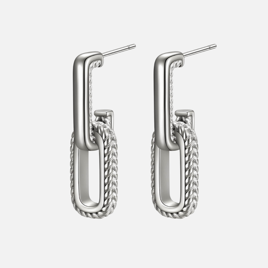 Silver Interlaced Earrings