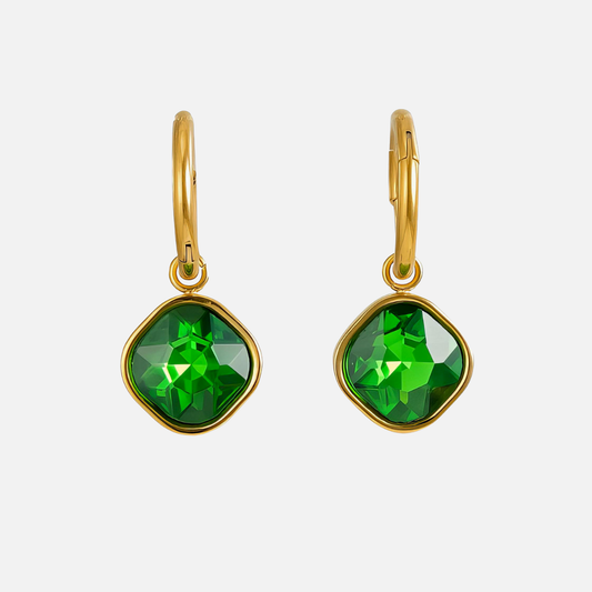 Green Crystal Earrings