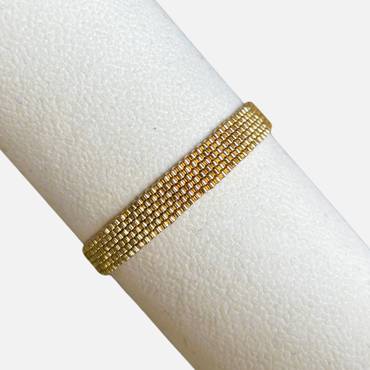 Beaded Bracelet Gold Flat