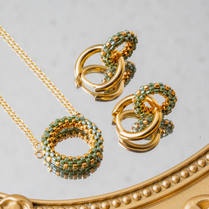 Beaded Nyasi Single Hoop Necklace