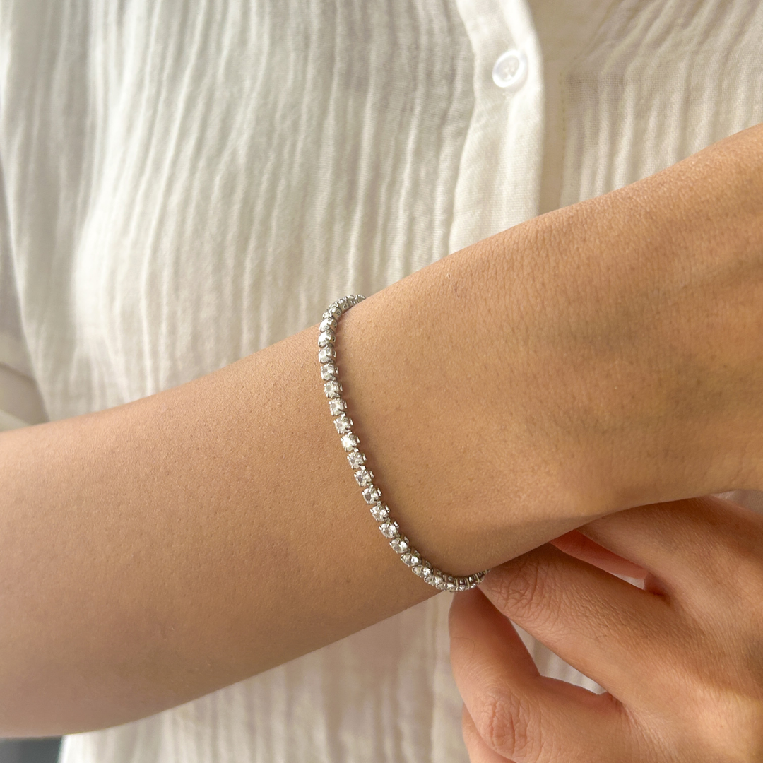 Tennis Bracelet (Silver)