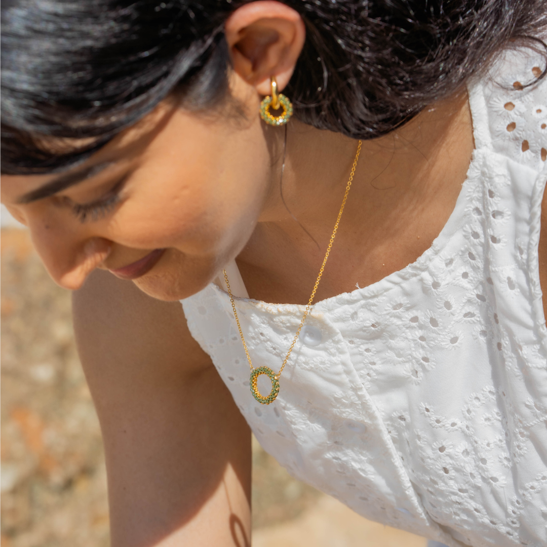 Beaded Nyasi Single Hoop Necklace