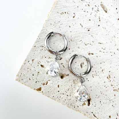 Silver Crystal Earrings