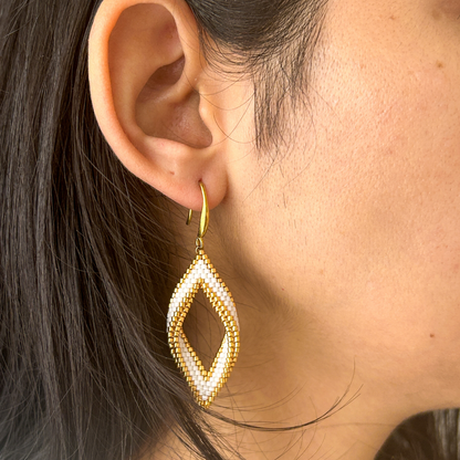 Beaded Lulu Twist Woven Earrings