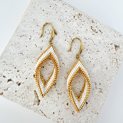 Beaded Lulu Twist Woven Earrings
