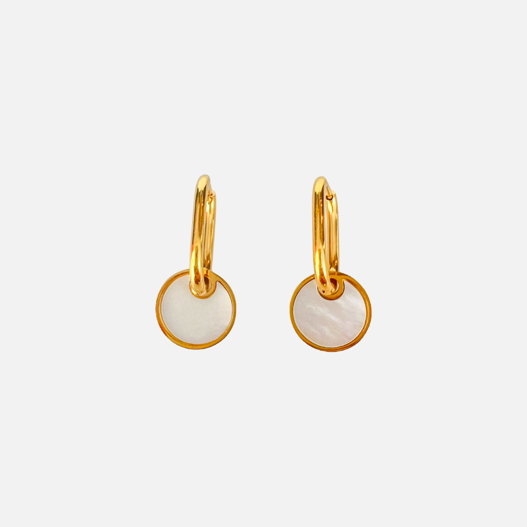 White Shell Pendant Earrings