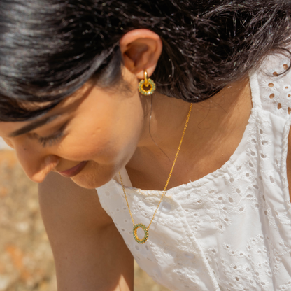 Beaded Nyasi Round Earrings