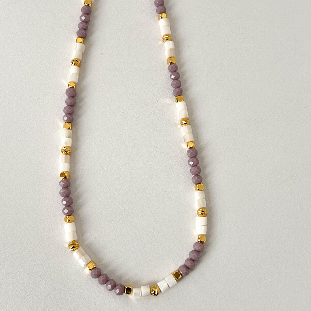 Beaded Crystal Tsavo Indigo Necklace