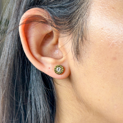 Gold Crystal Stud Earrings