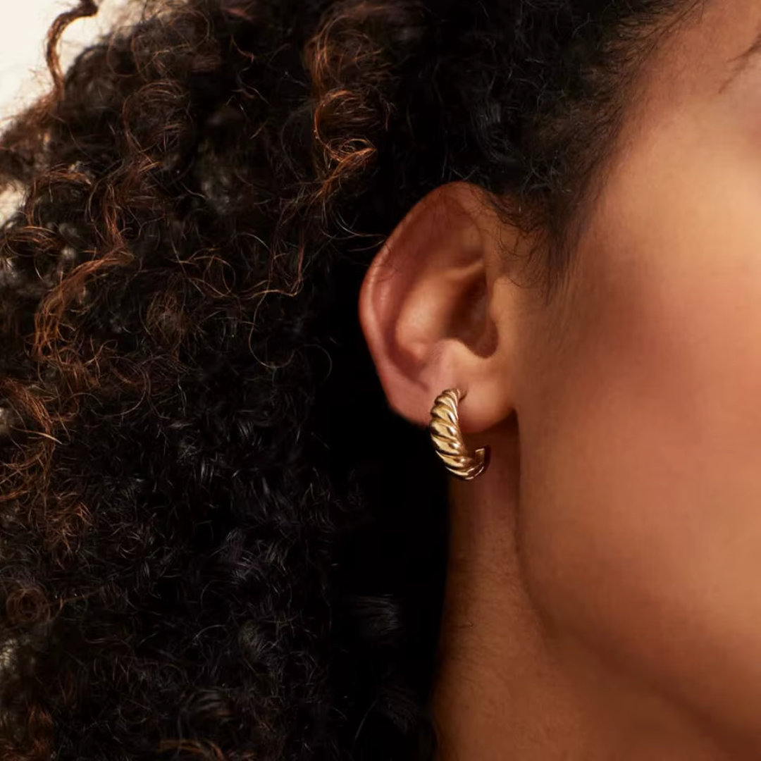 Silk Twist Hoops Gold