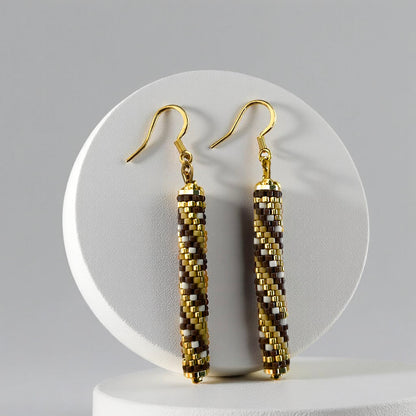 Beaded Kahawia Luxe Earrings