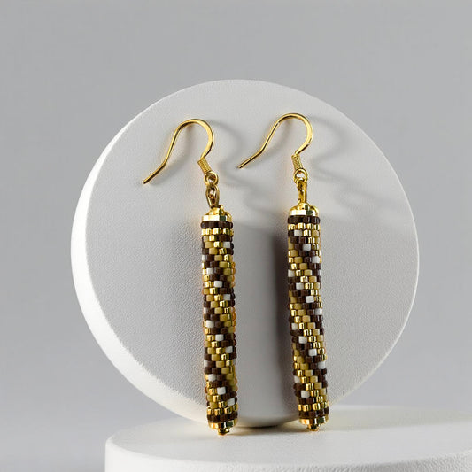 Beaded Kahawia Luxe Earrings