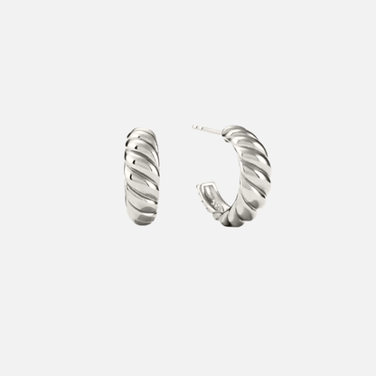 Silk Twist Hoops Silver