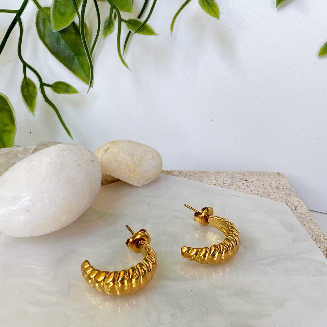 Silk Twist Hoops Gold