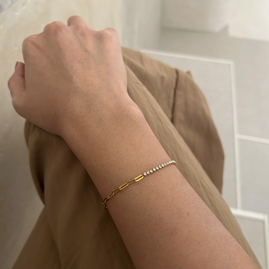 White Chain Tennis Bracelet